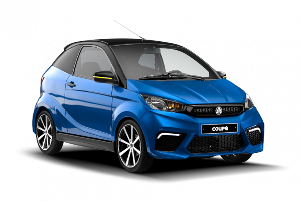 AIXAM - auto od 15 let Coupé Pohled z boku - coupe GTI modrá