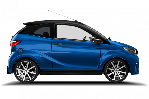 AIXAM - auto od 15 let Coupé Pohled z boku - gti modrá