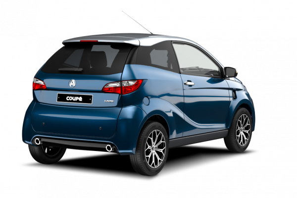 AIXAM - auto od 15 let e Coupé Pohled ze zadu - modrá